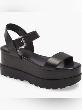 Michael Kors Black Leather Slingback Sandals